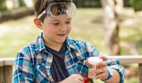 Student wearing goggles